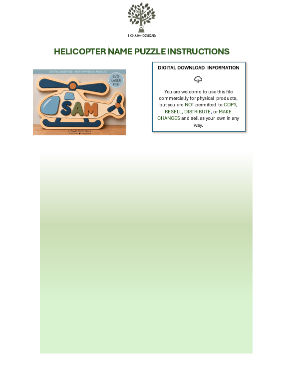 Personalized Helicopter Name Puzzle  | Kids Laser Cut File