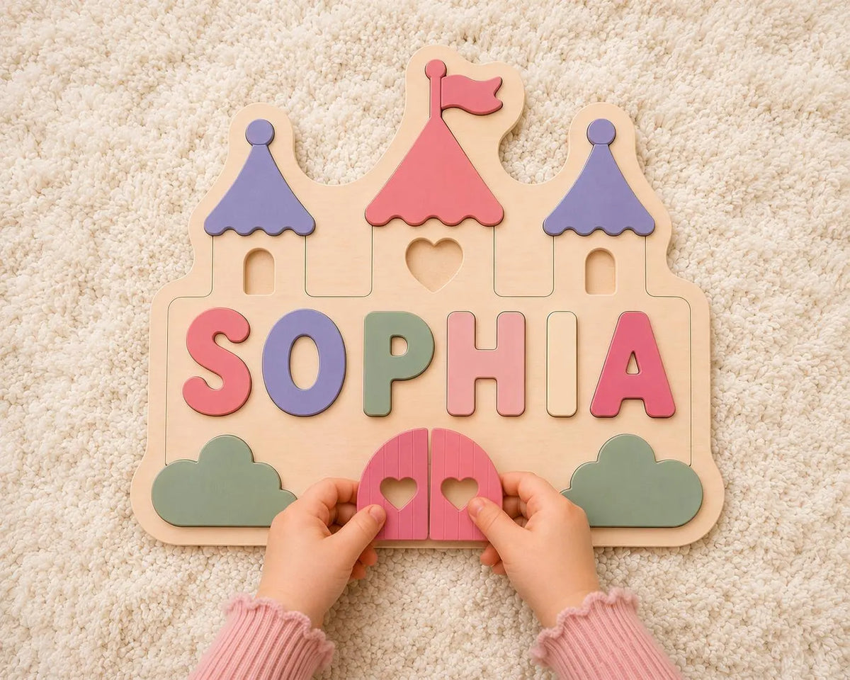 Princess Castle Name Puzzle SVG | Kids Laser Cut File