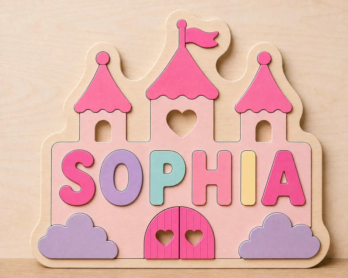 Princess Castle Name Puzzle SVG | Kids Laser Cut File