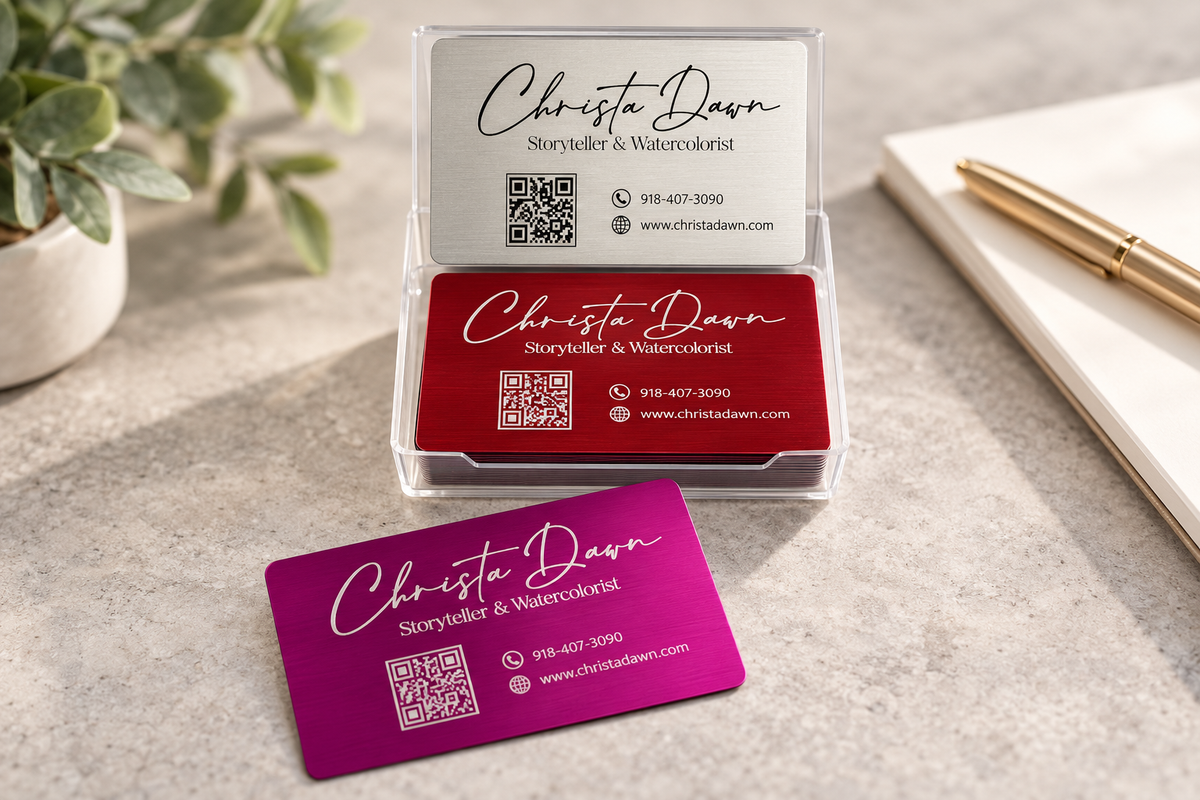 Custom Engraved Aluminum Business Cards