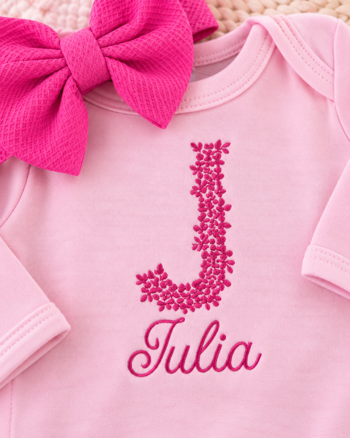 Personalized Floral Newborn Romper