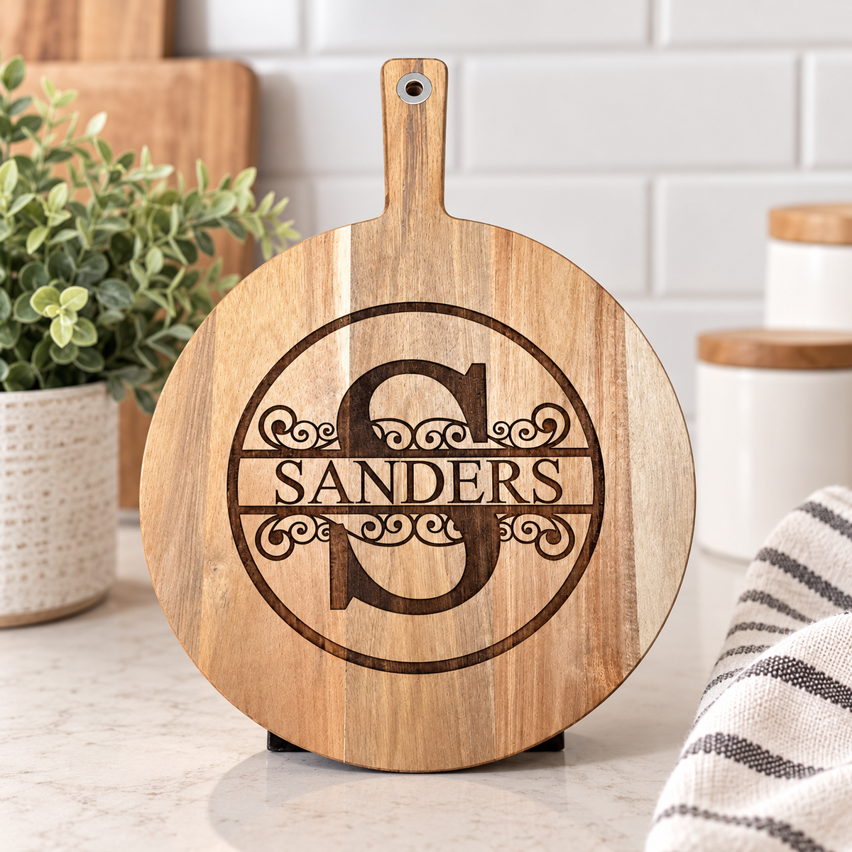 Personalized Round Charcuterie Board