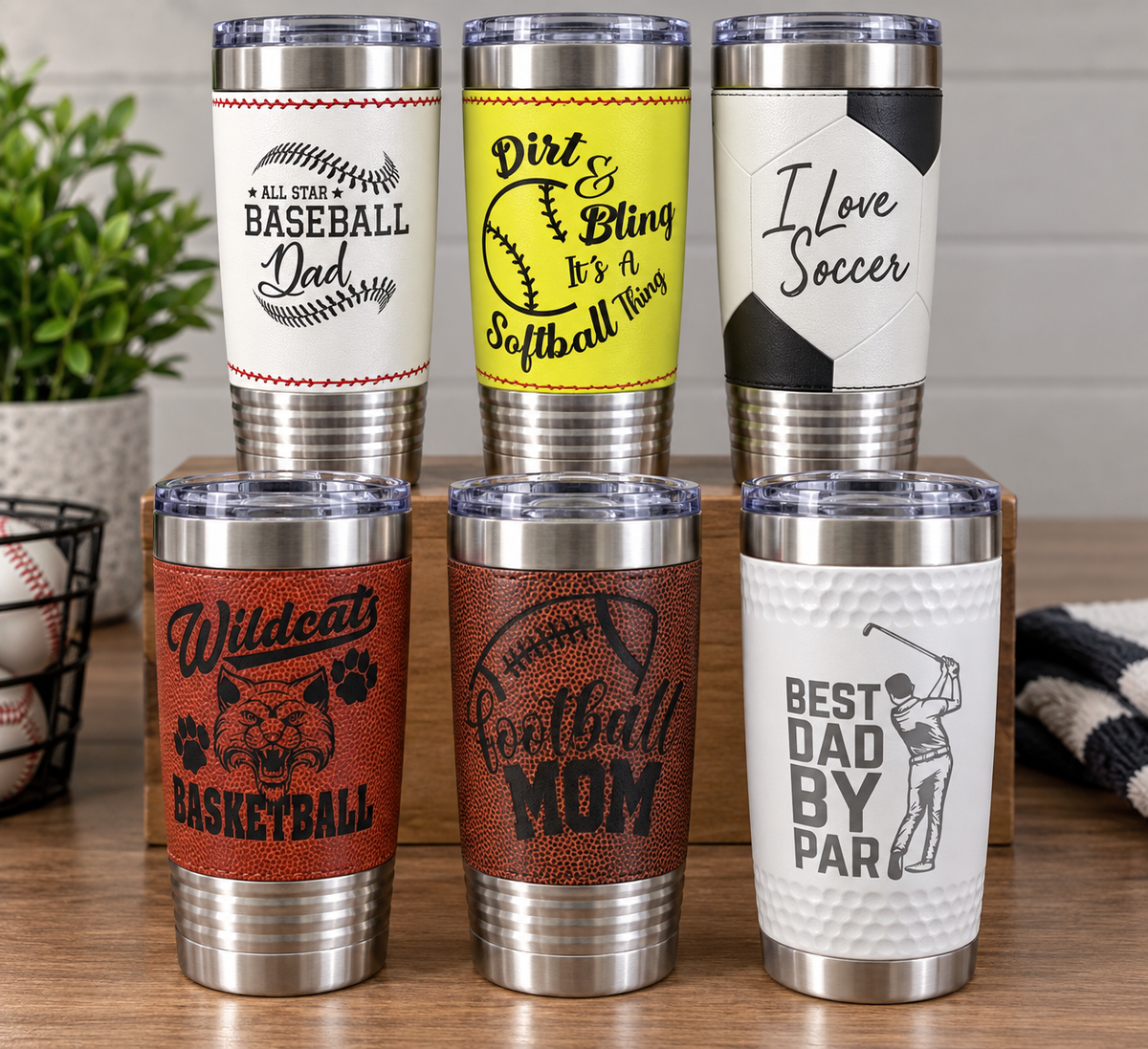 Sports-Themed Tumblers | Custom Engraved 20 oz Tumblers